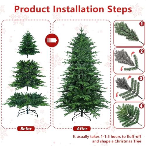 Árbol de Navidad artificial compacto para esquinas con soporte de metal plegable 7