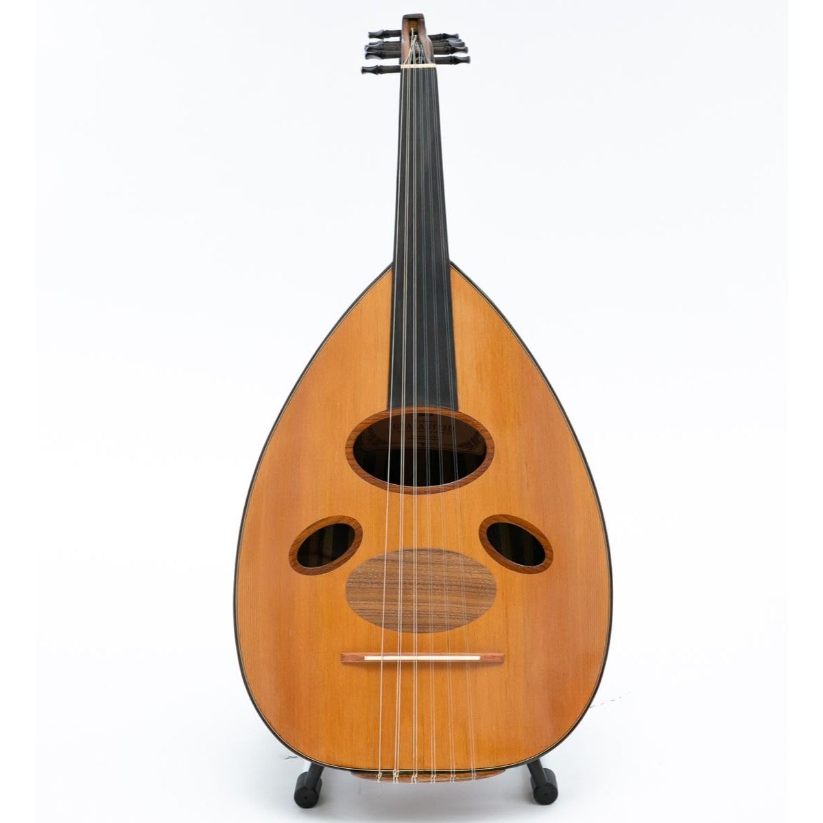 Iraqi Floating Bridge Oud with Cedar top & Selected Walnut wood with Ebony pegs Arabic Oud Soft case & rishas included - Image 9