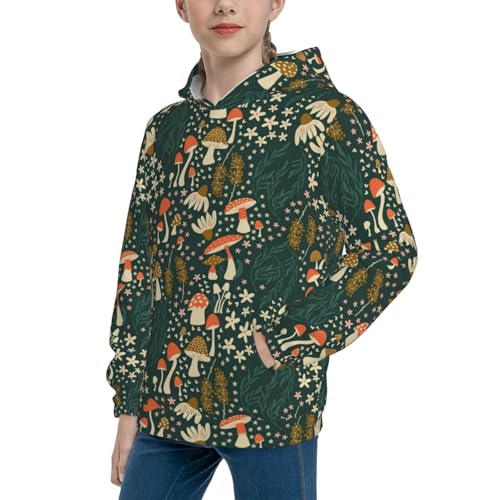 Mushroom and Flower Kid Hoodies Boys Sweatshirts Girls Pullover with Pocket2