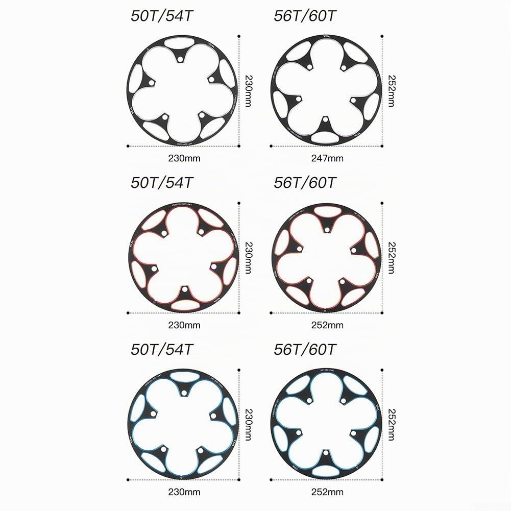 Protection de plateau de vélo 130BCD - Anneau de protection pour chaîne de vélo - Pour dents : 50T-54T 56T-60T (56T-60T Noir)