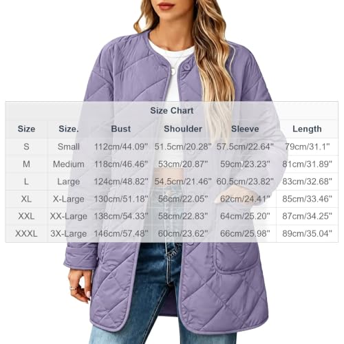 YRAETENM Quilted Jackets for Women Warm Mid Length Lightweight Puffer Coats - image 5