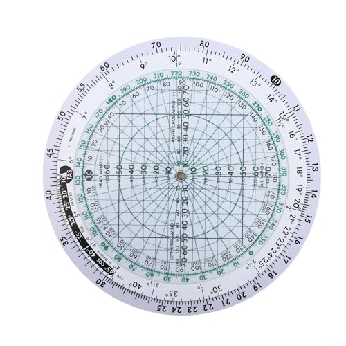 for E6B-R Aviation Flight Computer Plotter Slide Rule Waterproof Plastic Wind Calculator for Navigation Training(E6B-R)