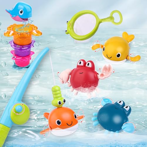 LEADSTAR Giocattoli Da Bagno A Ventosa 26 Pezzi | Giochi Sensoriali In Silicone Per Bambini 3-6 Anni Con Organizzatore