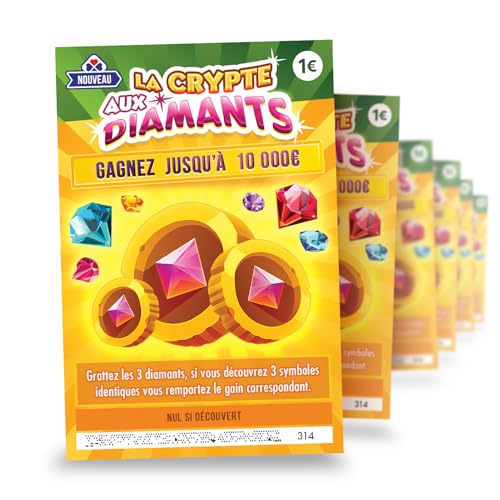 Générique X6 Faux Tickets à Gratter, Faux Gain de 5 000€ - Prank - Secret Santa, Noel, Anniversaire, EVG, EVJF, Cadeau