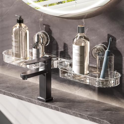 Rangement sans perçage pour optimiser l'espace au-dessus du lavabo