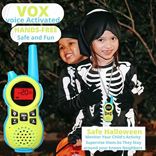 Freetalker Walkie Talkie For Kids Toy Yard Game Camping, Relax At Park, No More Shouting, Flashlight, Gift 3 To 12, Play W/Neighbors 3 Miles Range Outdoor Open Space, Boy Girl 2Pack. (Blue Green) #TOP3