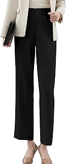 [Yino] イノ ストレートパンツ レディース パンツ スラックス ズボン ウエストゴム センタープレス入り 脚長 体型カバー 着痩せ 着回し力 爽やか 大人 ボトムス カジュアル オフィス 通勤