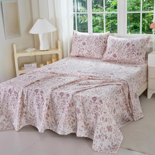 Image of FADFAY 100% Muslin Cotton Double Gauze Sheet Set, King Size, 4 Pieces