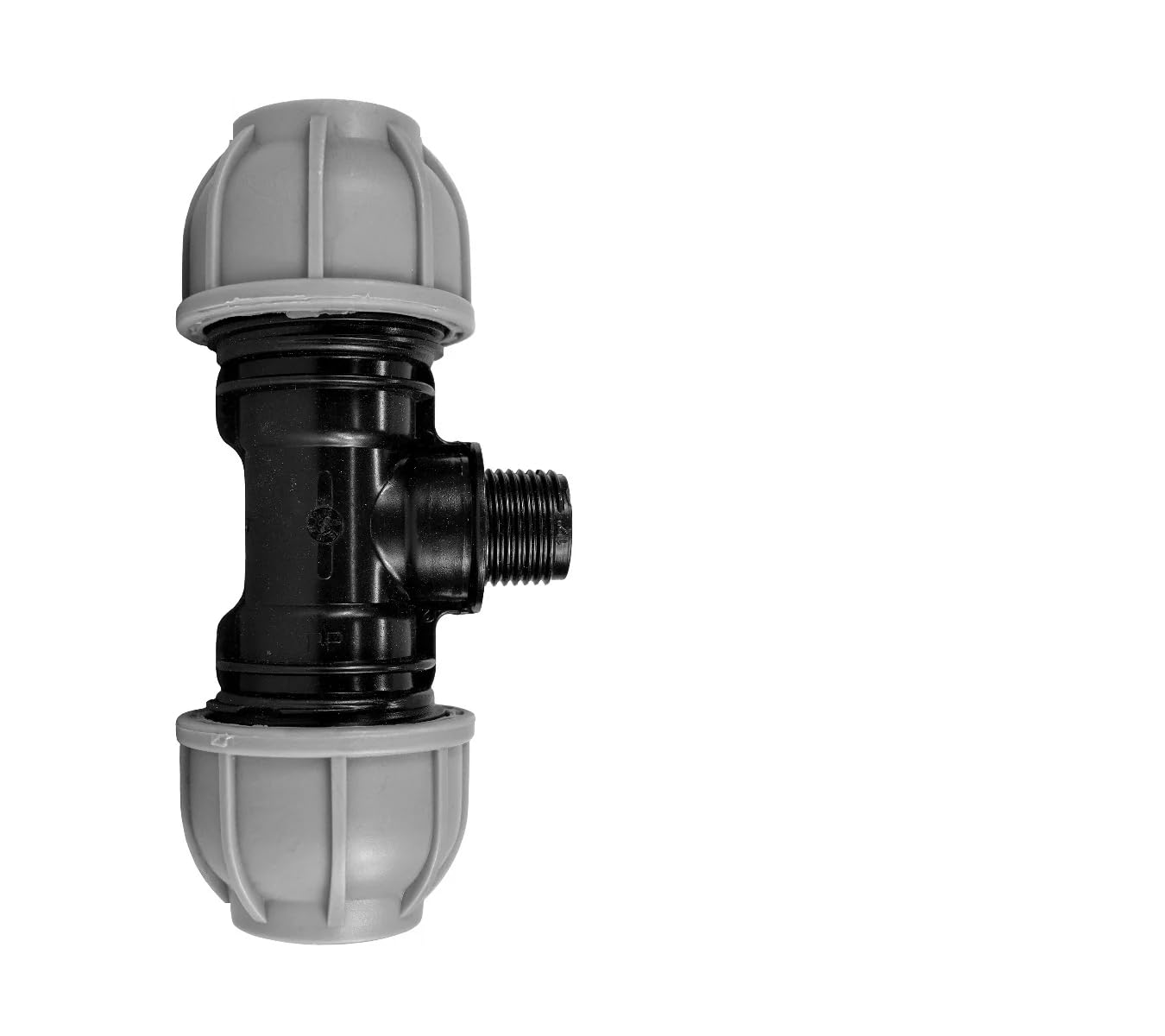 Soladirect Black Mdpe Compression Fitting Pn10 - Tee 32Mm X 1" Bspm X 32Mm - Durable Pipe Connector For Water Supply And Irrigation Systems