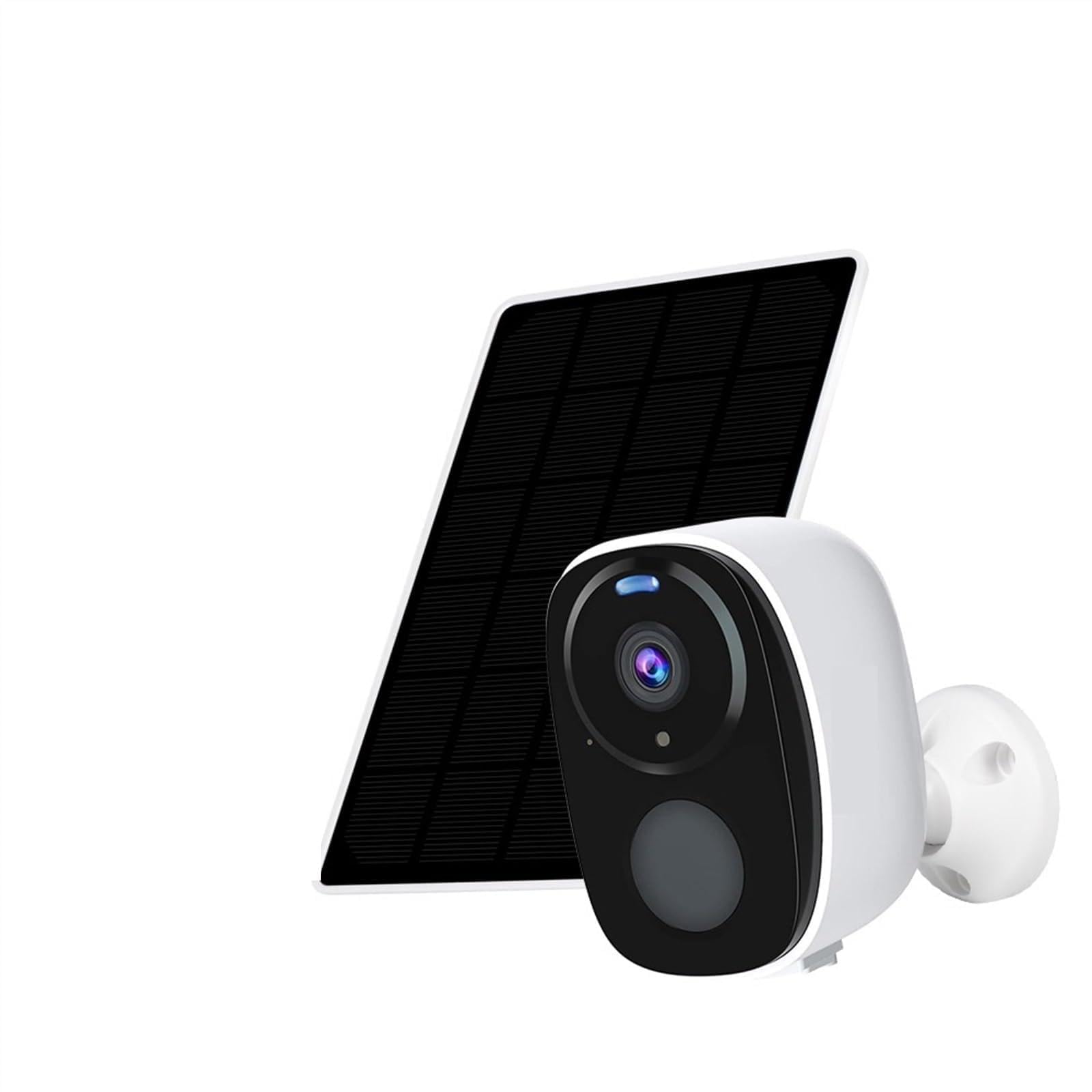 CVFRDD 2K UHD Solar Security Camera 2.4 Outdoor PIR Detection 2-Way Audio Spotlight Rechargeable Battery Camera Indoor(Solar Cam Add 32G)