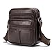 Small Messenger Bag Leather Men, Waterproof Cellphone Crossbody Bag, Smartphone Holster Zipper Pocket Shoulder Handbag Sling Bags Casual Travel Bag for Shopping Sport Fishing Camping Hiking Daily Use