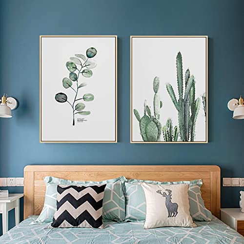 Affiche Cactus et Plante Tropicale Vert Toile Murale 50x70cm pour Salon Bureau Decor