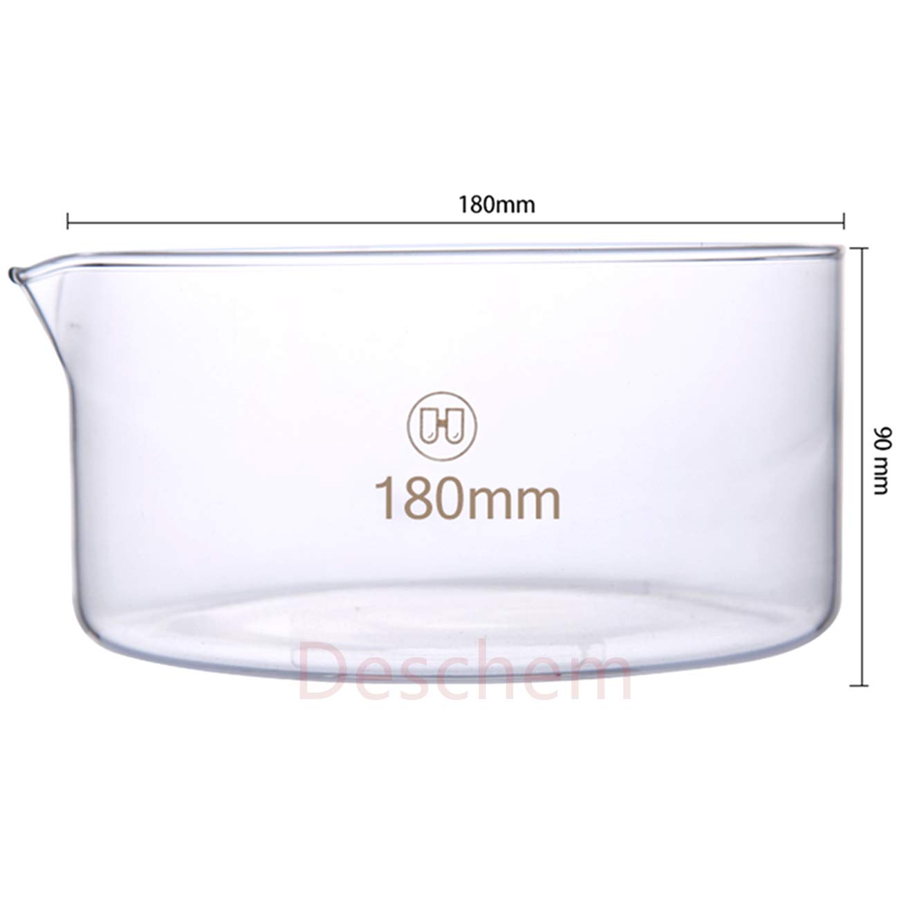 180mm Glass Crystallizing Dish Height 90mm Heavy Wall Lab Glassware