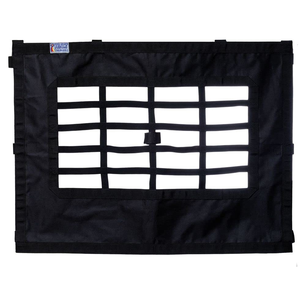 Dura-Tech Slow Feed Attachment Corner Floor Hay Rack Cover | Color Black |Transforms Hay Racks into Slow Feeders | Durable Design | Sawdust Blocker | Elastic Webbing for Easy Feed Access