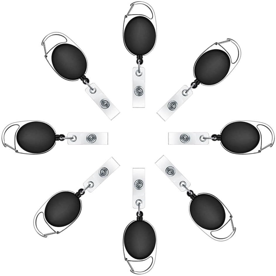 selizo 10pcs Retractable Badge Holders Retractable ID Badge Clips Badge Reels Retractable with Carabiner Reel Clip - Image 3