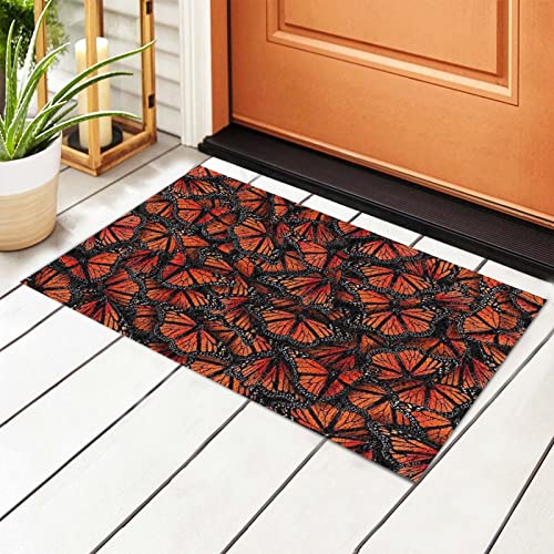 Monarch Butterflies Printed Front Door Mat Welcome Mats Non-Slip Entryway Doormat Waterproof Pvc Floor Mat Rugs Washable Bathroom Area Rug Carpet #TOP4