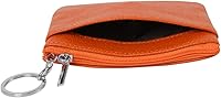 Vista 3 de Monedero de cuero auténtico para mujer, con llavero