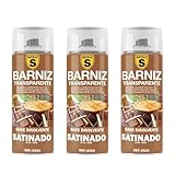 SPSIL Pintura Spray Mate Barniz Satinado(pack of 3) 400ml, Interior Exterior Ideal DIY Decoración Muebles Automóviles