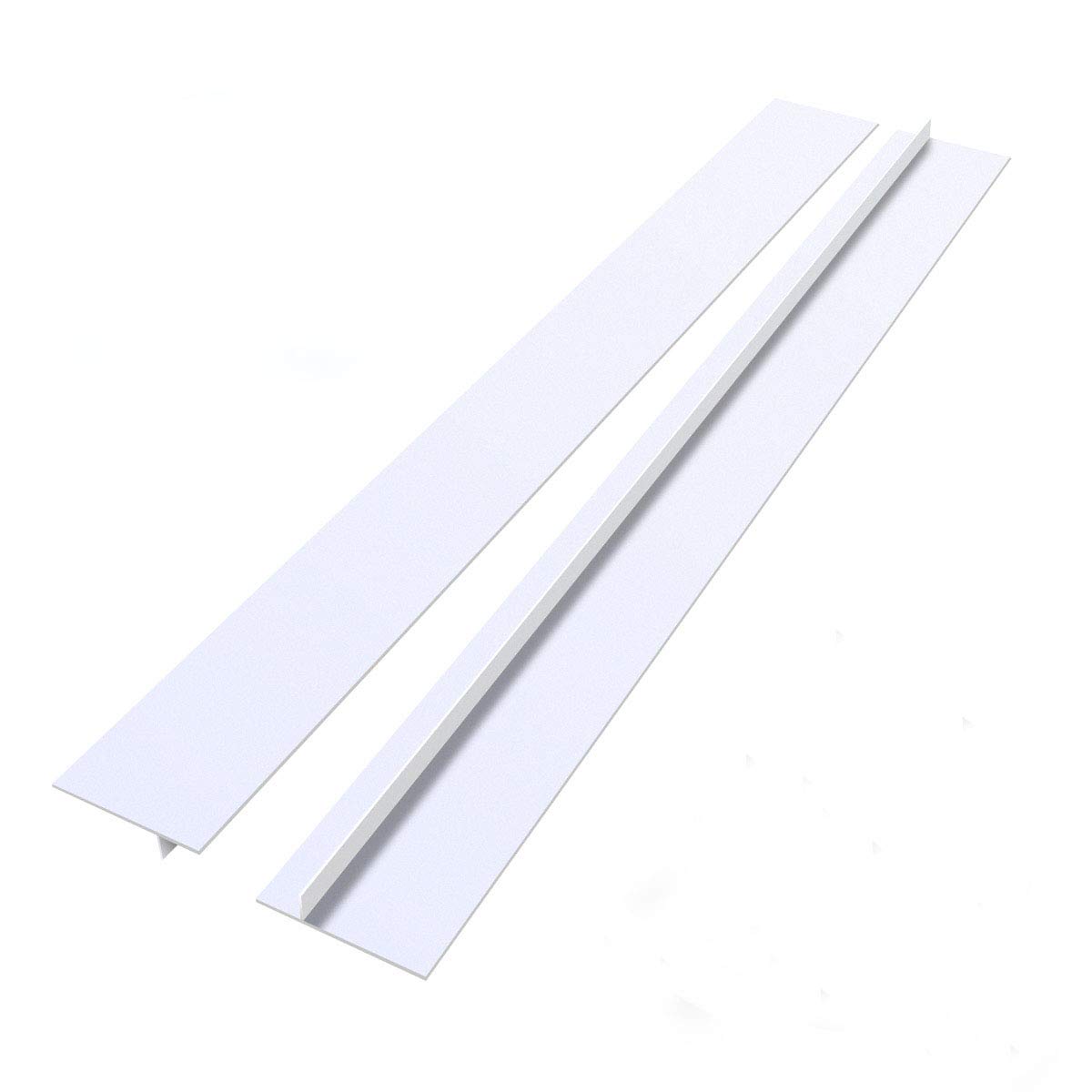 Sinonome Stove Counter Gap Cover-Flexible Easy Clean Heat Resistant Gap Cap Fillers, Seals Spills Between Appliances, Furniture, Stovetop, Oven, Washer & Dryer, 2 Pack (White, 25'')
