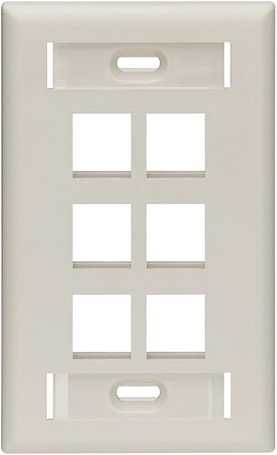 Leviton 42080-1ES QuickPort - Placa de pared para enchufe con ventana de identif