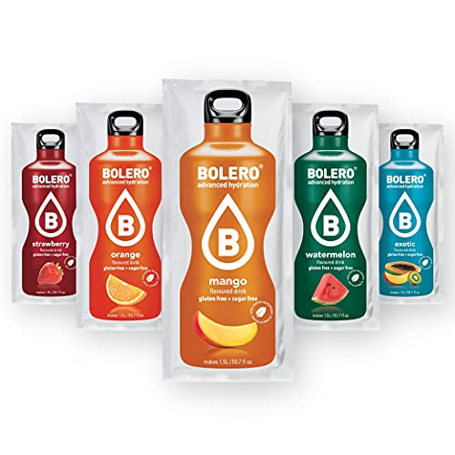 Bolero- Sugar Free Drink Mix Packets Assorted Fruit Flavors | Powdered Flavored Water Packets | 12 Large Sachet On The Go Packets