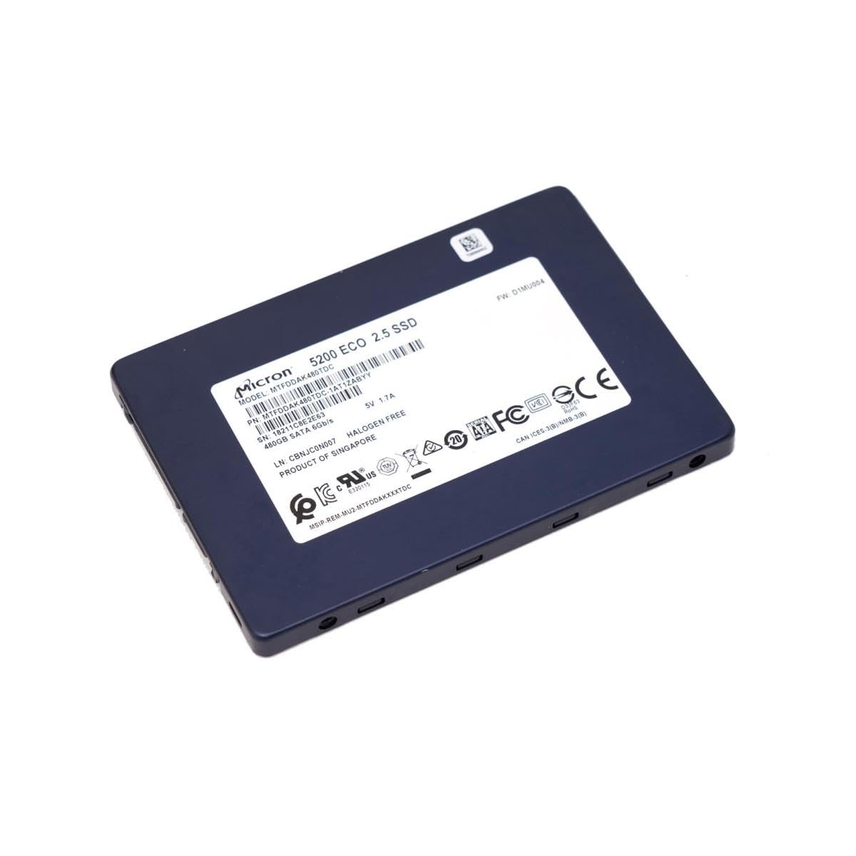 Micron Unidad de estado sólido SSD 5200 ECO de 480 GB, 2,5 pulgadas, SATA III, 6 Gb/s, MTFDDAK480TDC (reacondicionado)