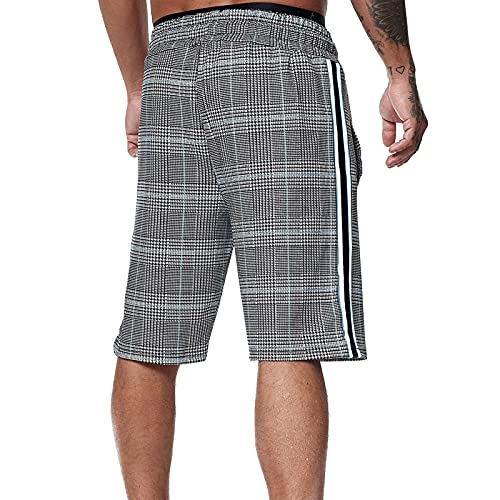 Mens Swimming Shorts Quick Dry Beach Trunks Swimwear Casual Elastic Waist Joggings Sport Stripe Baggy Pockets Shorts Cargo Shorts For Men Golf Shorts Light Blue #TOP4