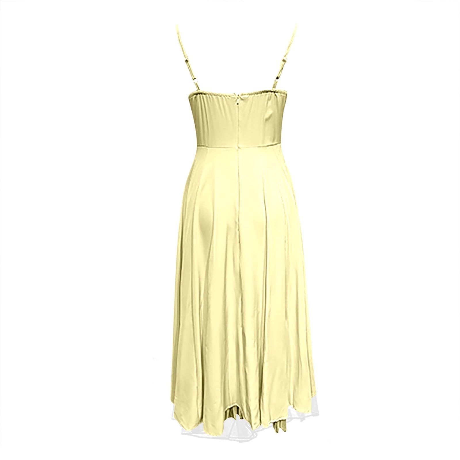 Trajes de verano para mujer, vestido largo sin mangas, color liso, espalda descubierta, acampanado, elegante, casual