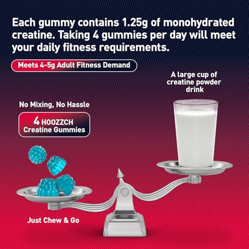 Image of Creatine Gummies for Women & Men, Blueberry Flavor, 120 Count | Chewable Creatine Monohydrate Gummies, 5g Creatine per Serving, Low Sugar, 30 Days Supply
