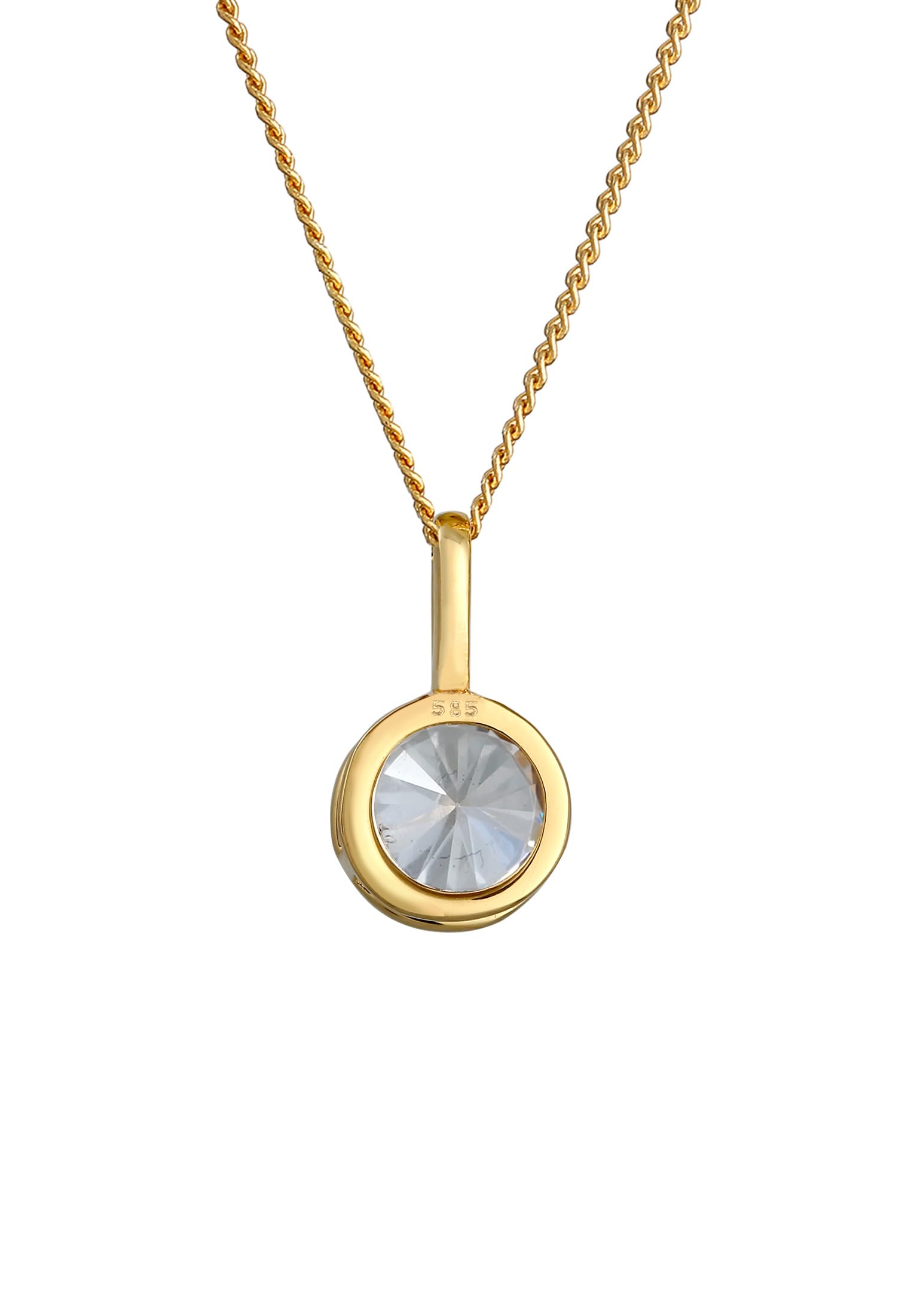 Elli Premium Halskette Damen mit Anhänger Solitär mit Zirkonia Kristalle