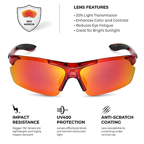 Xagger Polarized Wrap Around Sport Sunglasses For Men Women Uv400 Lightweight Baseball Running Cycling Glasses #TOP2