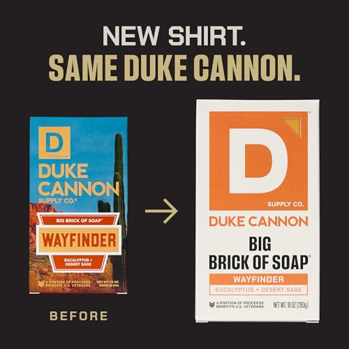 Image of Duke Cannon Big Brick of Soap Wayfinder 10 oz Triple Milled, Fresh Water & Neroli Scent 3x Larger Bar Supports U.S. Veterans, 3-Pack