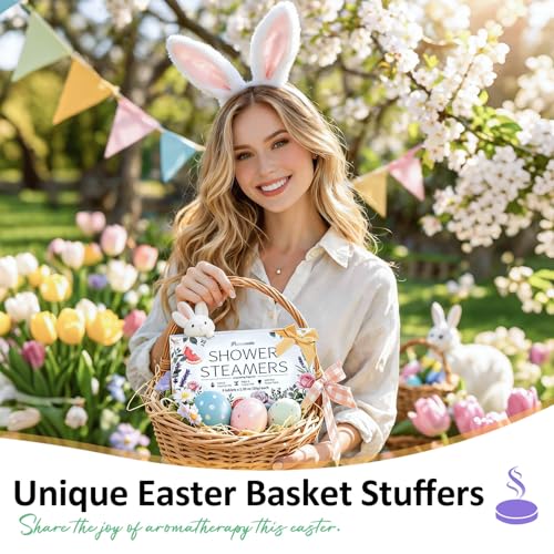 Shower Steamers Aromatherapy Birthday Gifts for Women - 8 Pcs Easter Basket Stuffers, Her Mom Adults Teens Self Care with Natural Essential Oils Relaxation Home Spa Gift Set, Easter Basket Essential - Image 3