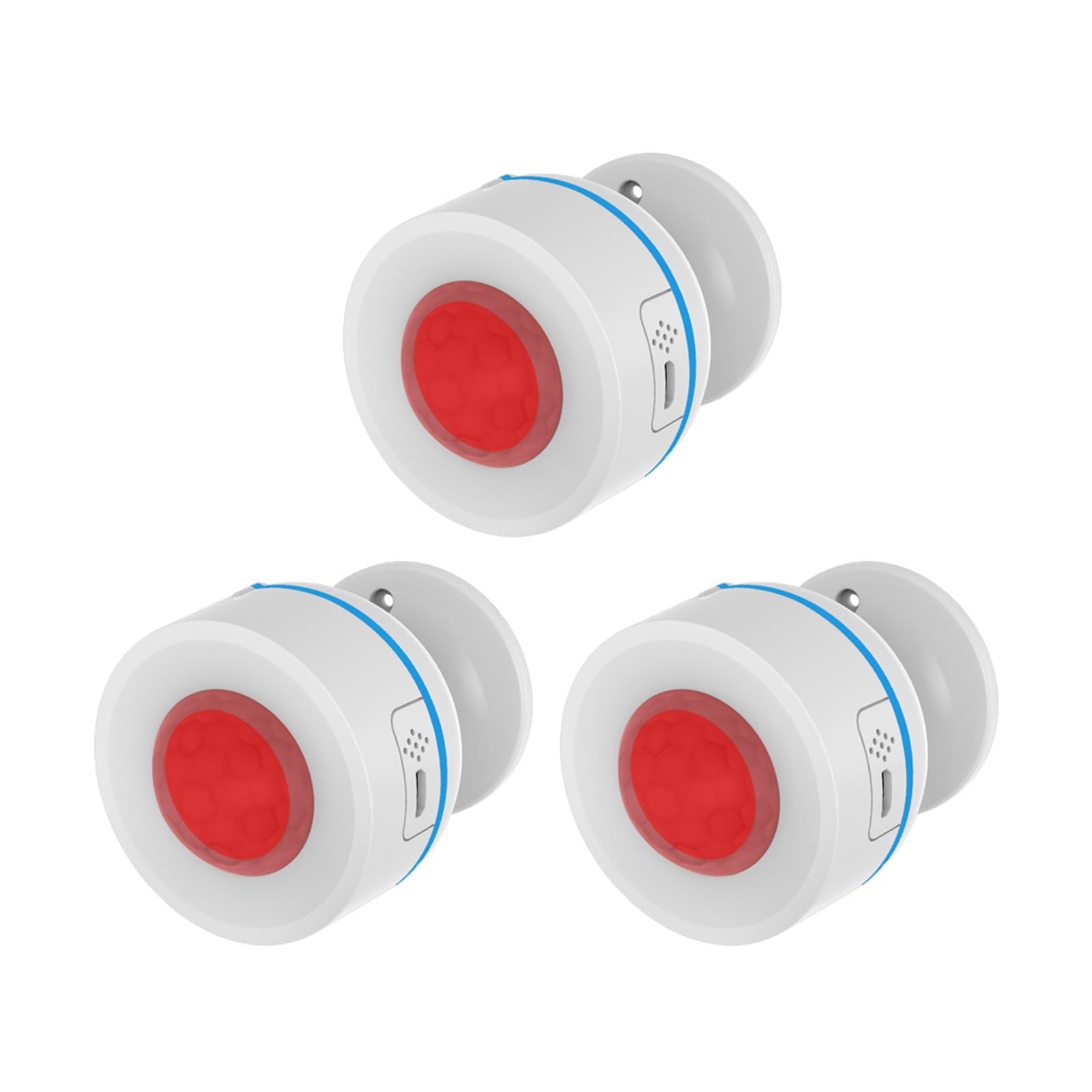 CUDTAPI Motion Sensor Mini Infrared Human Body Detector Movement Alarm W/Temperature Humidity Detection(3PCS)