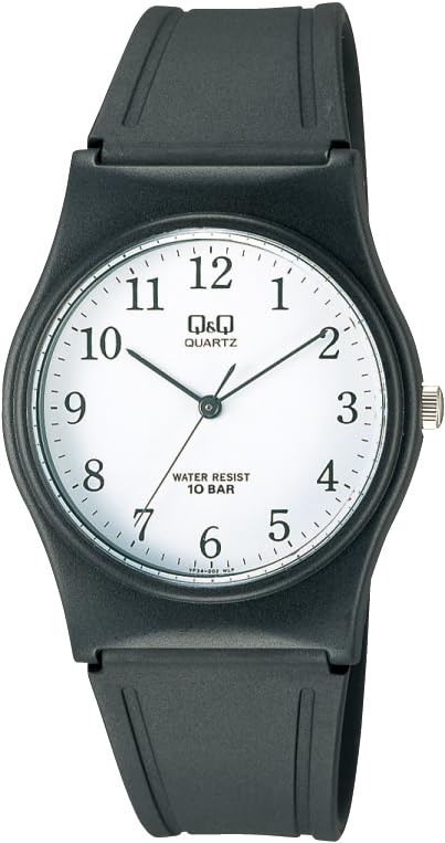Image of Q&Q Men's Fibre Strap Analog Watch with White Dial - 100 Meters Water Resistant, Lightweight Sports Casual Wristwatch - VP34J002Y