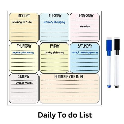 Image of Zesta Vinyl Magnetic Planner for Fridge | Cute Weekly Planner /Meal Planner with Marker | Rewritable Magnetic White Board for Fridge (Harry Potter 11X11 Inches) (Week Planner)