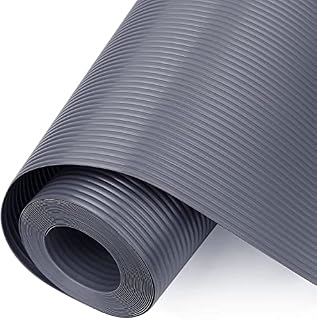 WochiTV Drawer Liners, 45cmx150cm Kitchen Shelf Liner, Non Adhesive Cabinet Liner Washable EVA Cupboard Liner, Waterproof Refrigerator Mats for Cabinet, Kitchen, Bathroom Shelves, Grey (1 Roll)