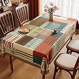 Fansu Mantel Hule Exterior Jardin Impermeable, Manteles Antimanchas Rectangular Mantel Mesa Plastico PVC Estilo Vintage para Fiesta Cumpleaños Picnic Cocina Comedor (Estilo Vintage,140x220cm)