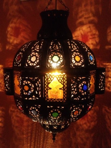 Orientalische Lampe Pendelleuchte Rostfarben Fanan E27 Lampenfassung | Marokkanische Design Hängeleuchte Leuchte aus… – Bild 3