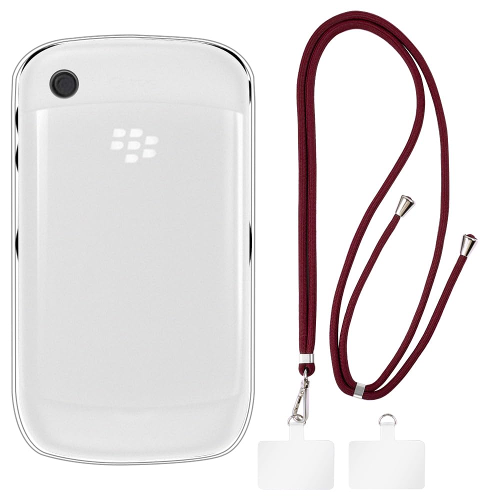 Compatible with BlackBerry 8520 Curve Case + Universal Mobile Phone Lanyards, Neck/Crossbody Soft Strap Silicone TPU Cover Bumper Shell