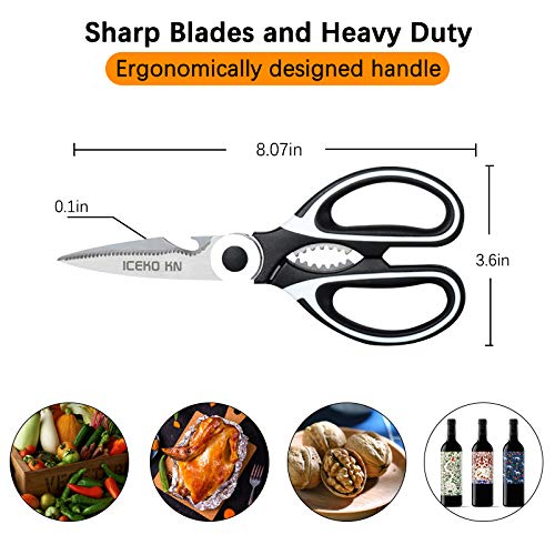 image for ICEKO KN Heavy Duty Kitchen Scissors &Corkscrew Set,Food-Grade Stainle