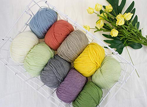 Lotus Yarns 5 Balls Autumn Wind Cotton Cashmere Blend Knitting Yarn Fingering Weight Crochet Yarn For Garments Soft Baby Clothes(29-Light Blue) #TOP1