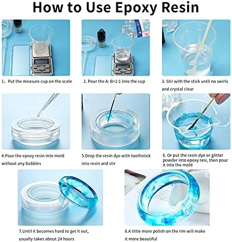 Epoxy Resin and Hardener Kit 16 Oz Crystal Clear Casting Resin Non Toxic for Beginners Art Crafts DIY Jewelry Making Coating River Tables