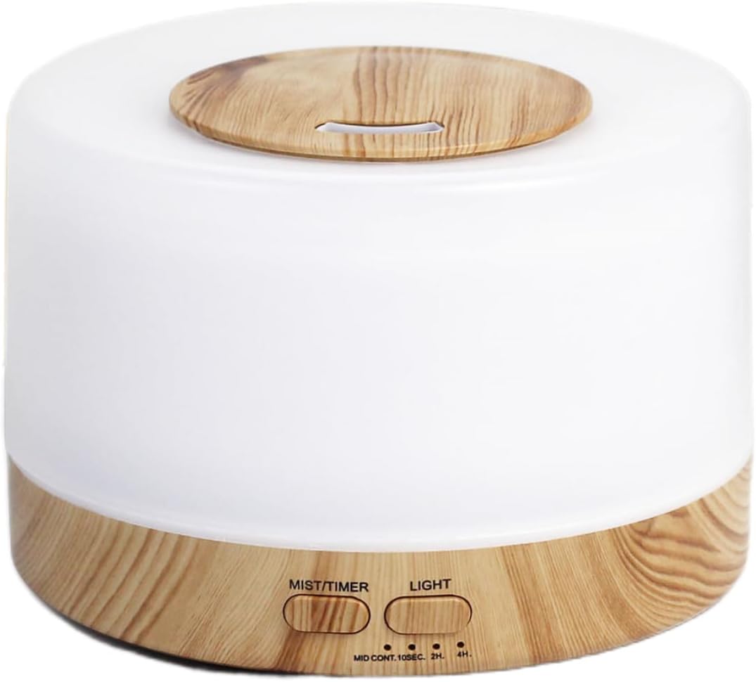 SKY-TOUCH Essential Oil Aroma Diffuser 700ml, Upgraded Aromatherapy Diffuser with 4 Timer and 7 Color Lights, Cool Mist Humidifier with Auto Shut-off Function, Diffuser for Home Bedroom Office