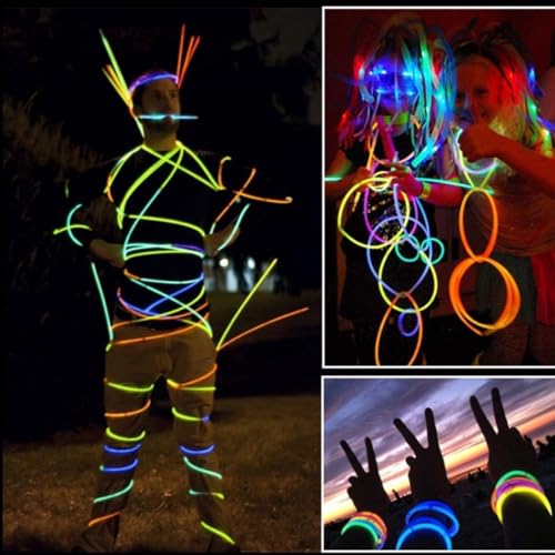 Image of Crackles Pipe Glow in The Dark Party Favors Glow Stick Light Up Pop Tubes Happy Birthday Decoration for Girls Boys (Glow Sticks)- (Pack of 50) Multicolors