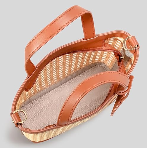 Bolso Tote de Ratán para Mujer Bolso de Playa de Paja miniatura 4