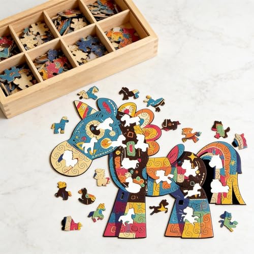 Set de rompecabezas de madera educativos para viajes familiares 3