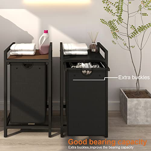 Laatooree Laundry Hamper, Two-Color Laundry Basket With Removable Laundry Bag And Top Shelf, Clothes Hamper For Samll Space,Laundry Room, Bedroom, Bathroom #TOP4