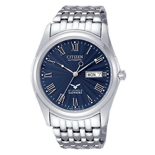 CITIZEN (シチズン) NH8240-57 自動巻き ネイビーダイアル メタルベルト メンズウォッチ 腕時計 逆輸入 【並行輸入品】