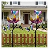 Schmetterlinge Windspiele Für Draußen Stehend, 117cm/46in Gartenstecker Groß, 3D...